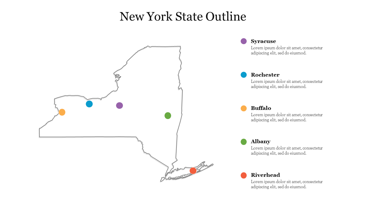 Creative New York State Outline PowerPoint Template